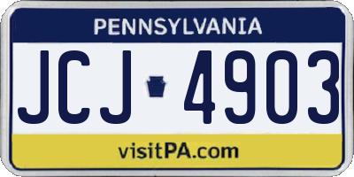 PA license plate JCJ4903