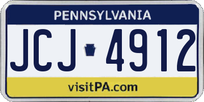 PA license plate JCJ4912