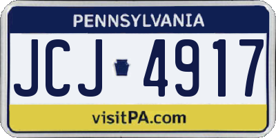 PA license plate JCJ4917