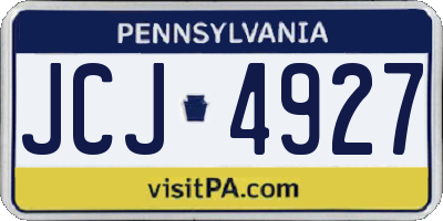 PA license plate JCJ4927