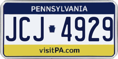 PA license plate JCJ4929