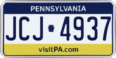 PA license plate JCJ4937