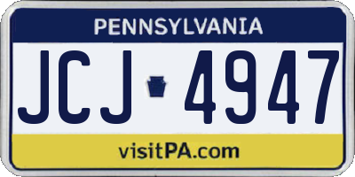 PA license plate JCJ4947