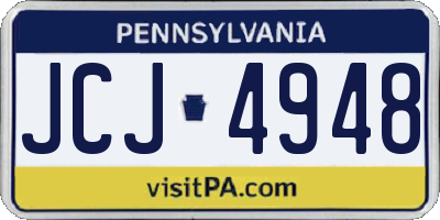 PA license plate JCJ4948