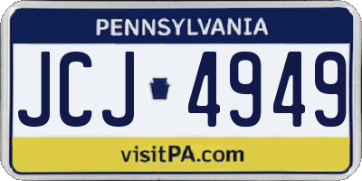 PA license plate JCJ4949