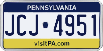 PA license plate JCJ4951