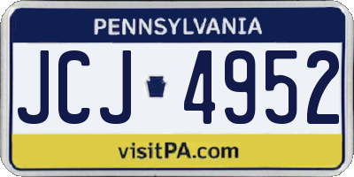 PA license plate JCJ4952