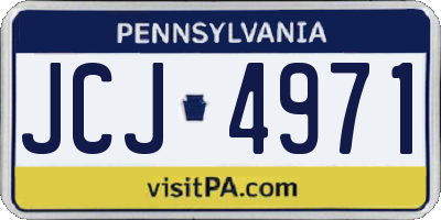 PA license plate JCJ4971