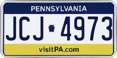 PA license plate JCJ4973