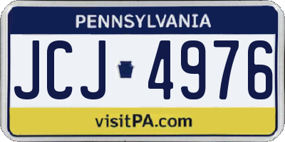 PA license plate JCJ4976