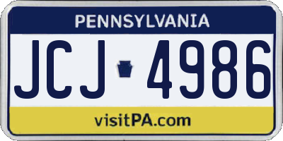 PA license plate JCJ4986