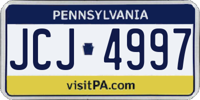 PA license plate JCJ4997