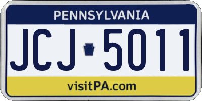 PA license plate JCJ5011