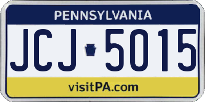 PA license plate JCJ5015