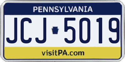 PA license plate JCJ5019