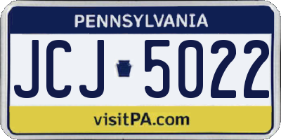 PA license plate JCJ5022