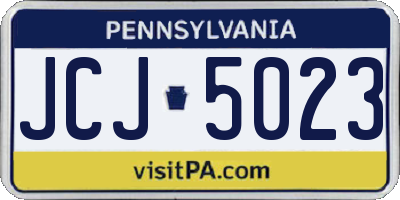 PA license plate JCJ5023