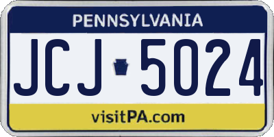 PA license plate JCJ5024