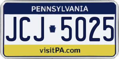 PA license plate JCJ5025
