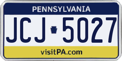PA license plate JCJ5027