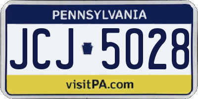 PA license plate JCJ5028