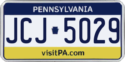 PA license plate JCJ5029