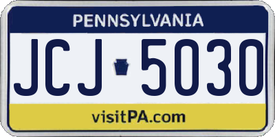 PA license plate JCJ5030