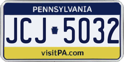 PA license plate JCJ5032