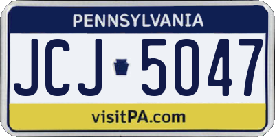 PA license plate JCJ5047