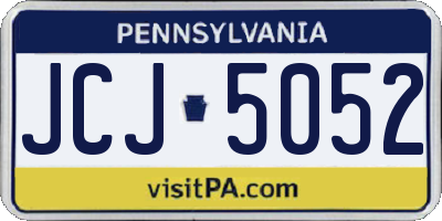PA license plate JCJ5052