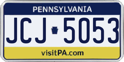 PA license plate JCJ5053