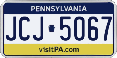 PA license plate JCJ5067