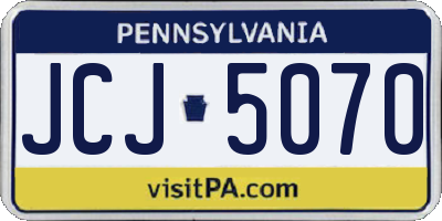 PA license plate JCJ5070
