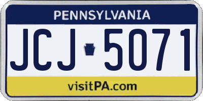 PA license plate JCJ5071