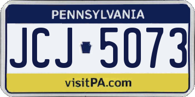 PA license plate JCJ5073