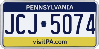 PA license plate JCJ5074