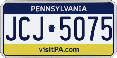 PA license plate JCJ5075