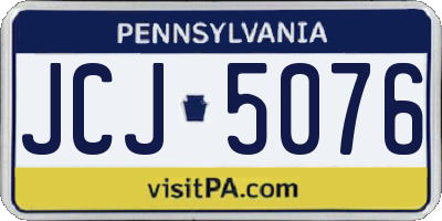 PA license plate JCJ5076