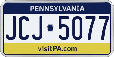PA license plate JCJ5077
