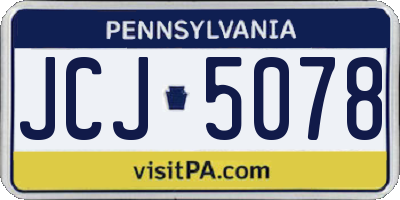 PA license plate JCJ5078