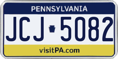 PA license plate JCJ5082