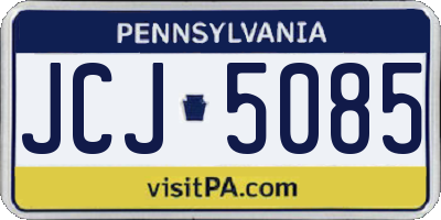 PA license plate JCJ5085