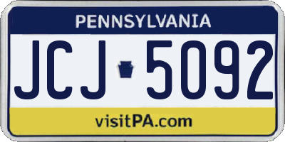 PA license plate JCJ5092