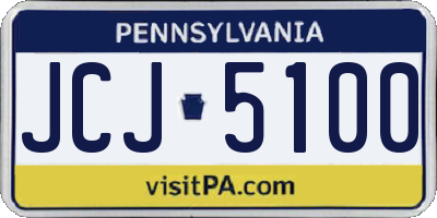 PA license plate JCJ5100