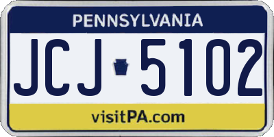 PA license plate JCJ5102