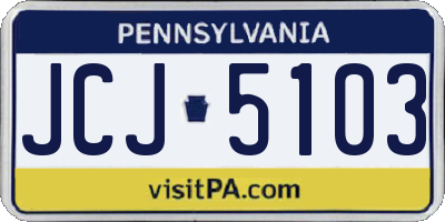 PA license plate JCJ5103