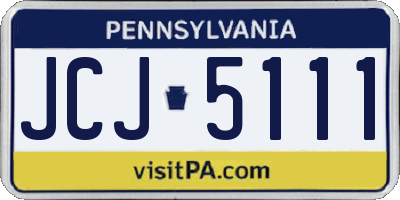 PA license plate JCJ5111