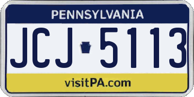 PA license plate JCJ5113