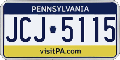 PA license plate JCJ5115