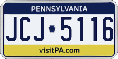 PA license plate JCJ5116